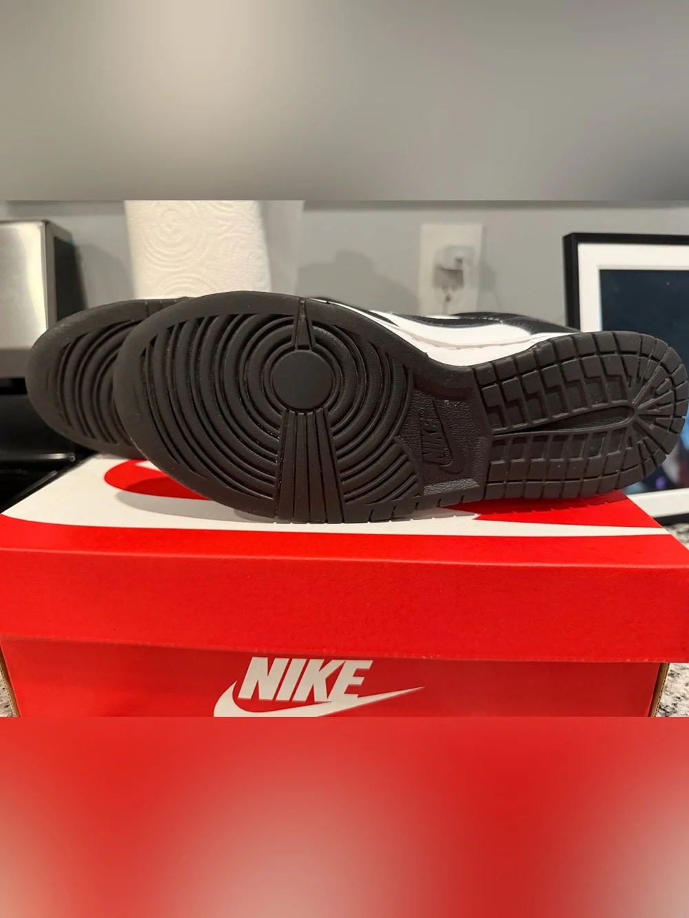 Nike Kids Black and White Low-Top Sneakers with Swoosh